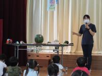 幼稚園で作った野菜をお供えしたよ