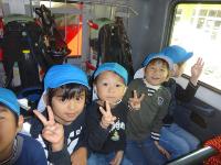 消防車に乗ったよ　5歳児