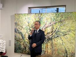 挨拶を述べる永田市長画像