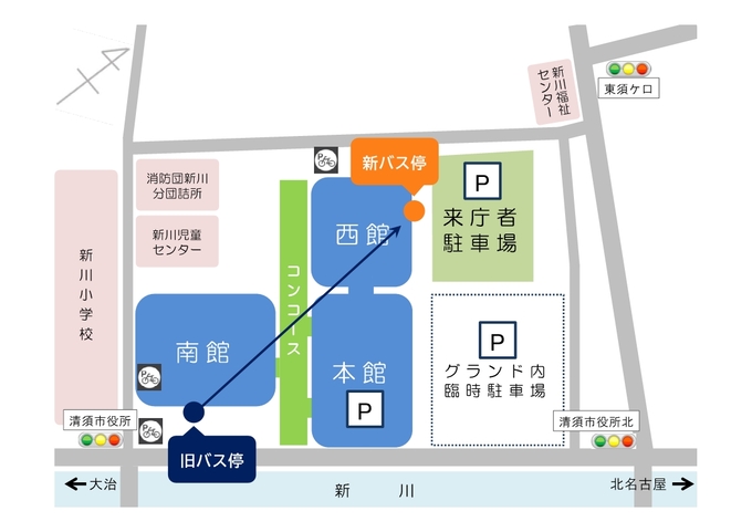 あしがるバス停留所案内図