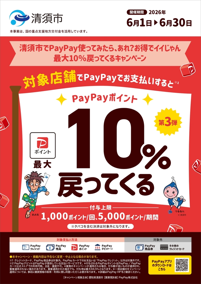 清須市でPayPay使ってみたら、あれ?お得でイイじゃん 最大10%戻ってくるキャンペーン